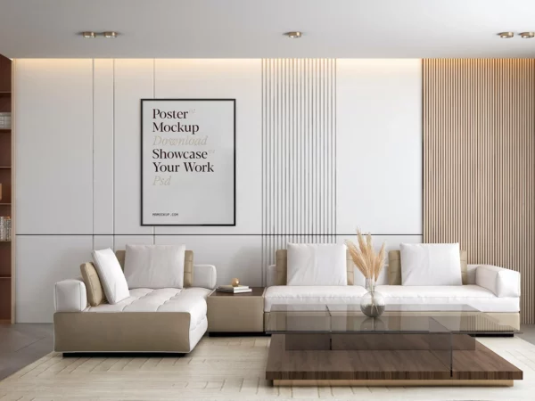 Poster in Livingroom Mockup