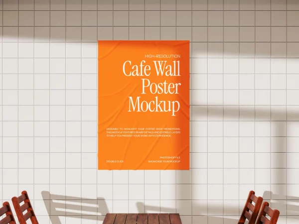 Poster Mockup on a Tiled Wall