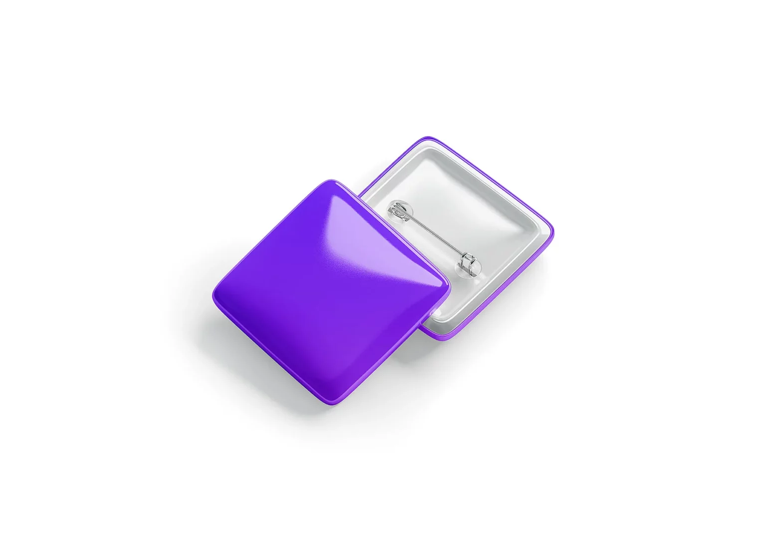 Realistic Square Pin Button Mockup