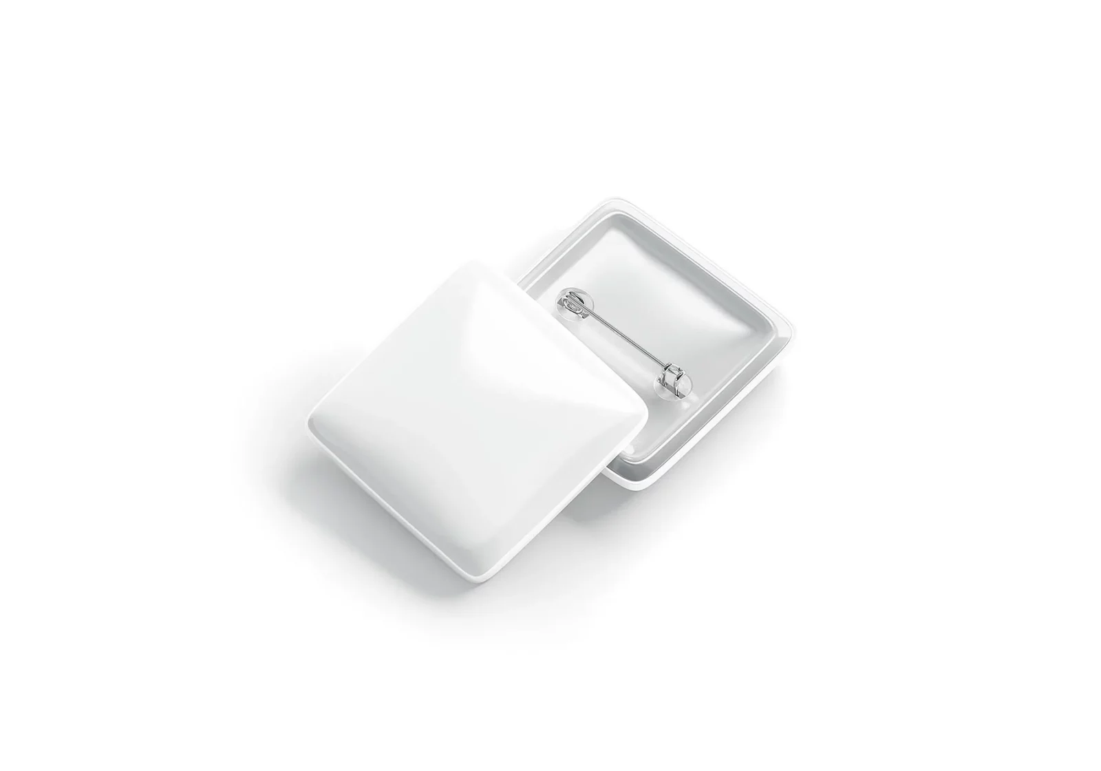 Realistic Square Pin Button Mockup