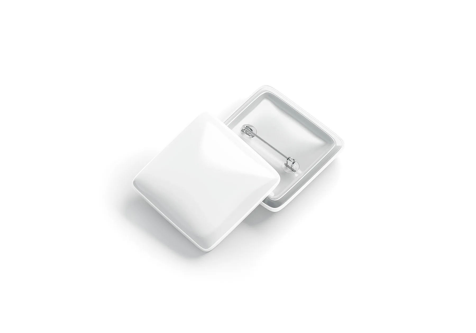 Realistic Square Pin Button Mockup