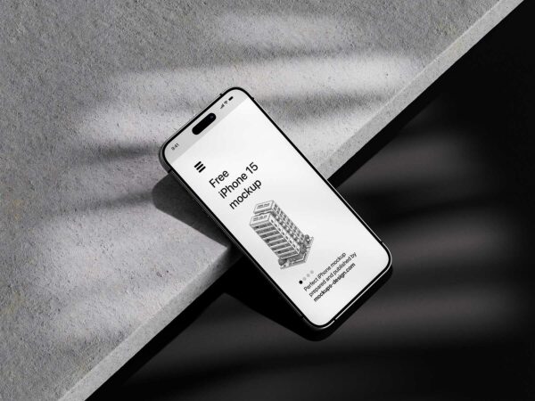 Smartphone Screen Mockup Set (On Concrete Surface)