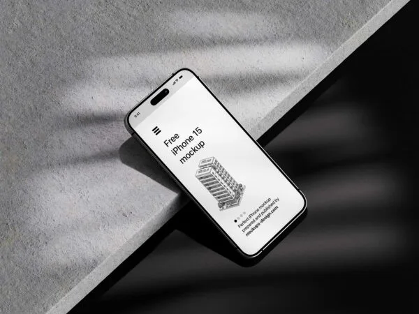 Smartphone Screen Mockup Set (On Concrete Surface)