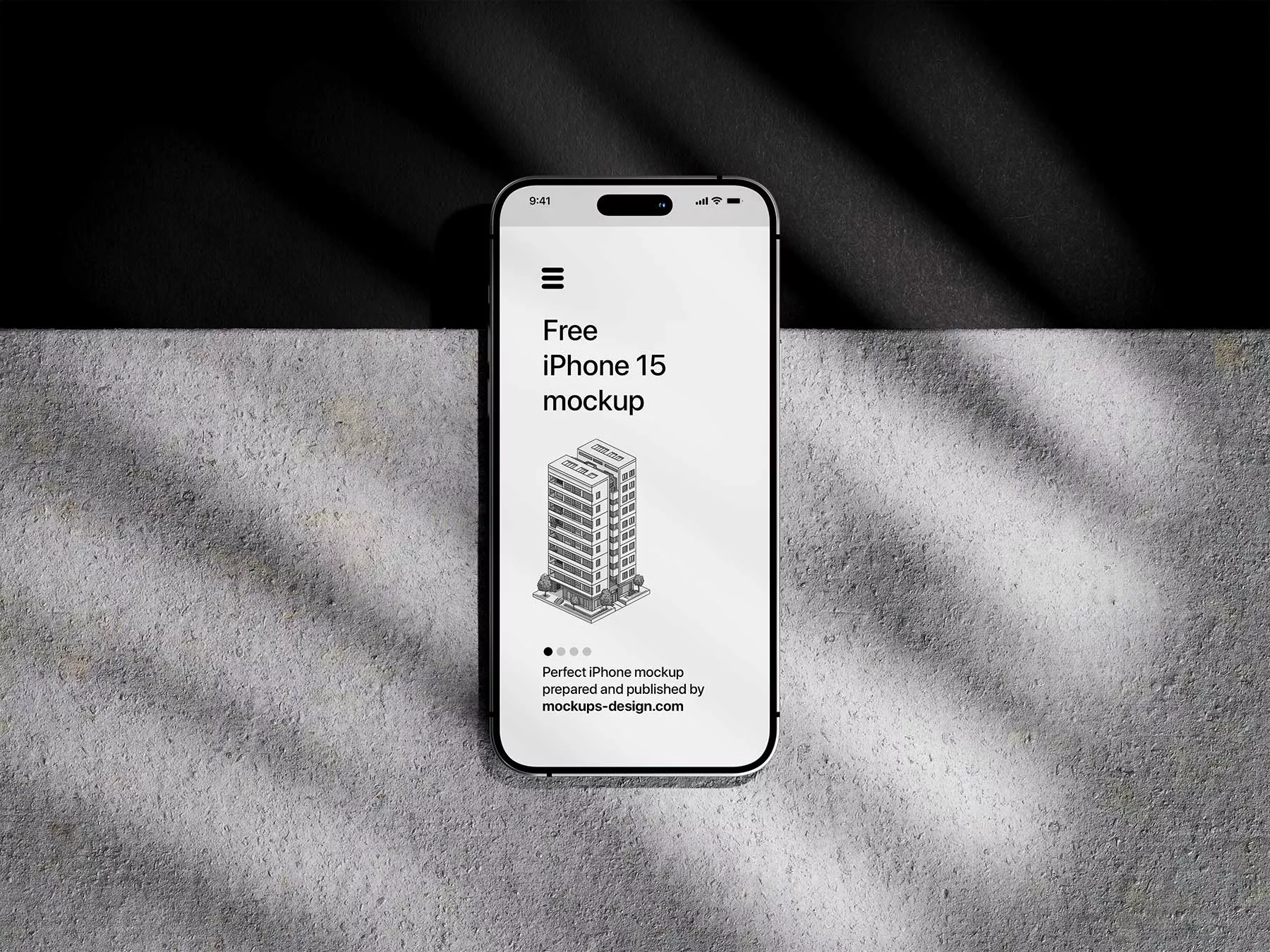 Smartphone Screen Mockup Set (On Concrete Surface)