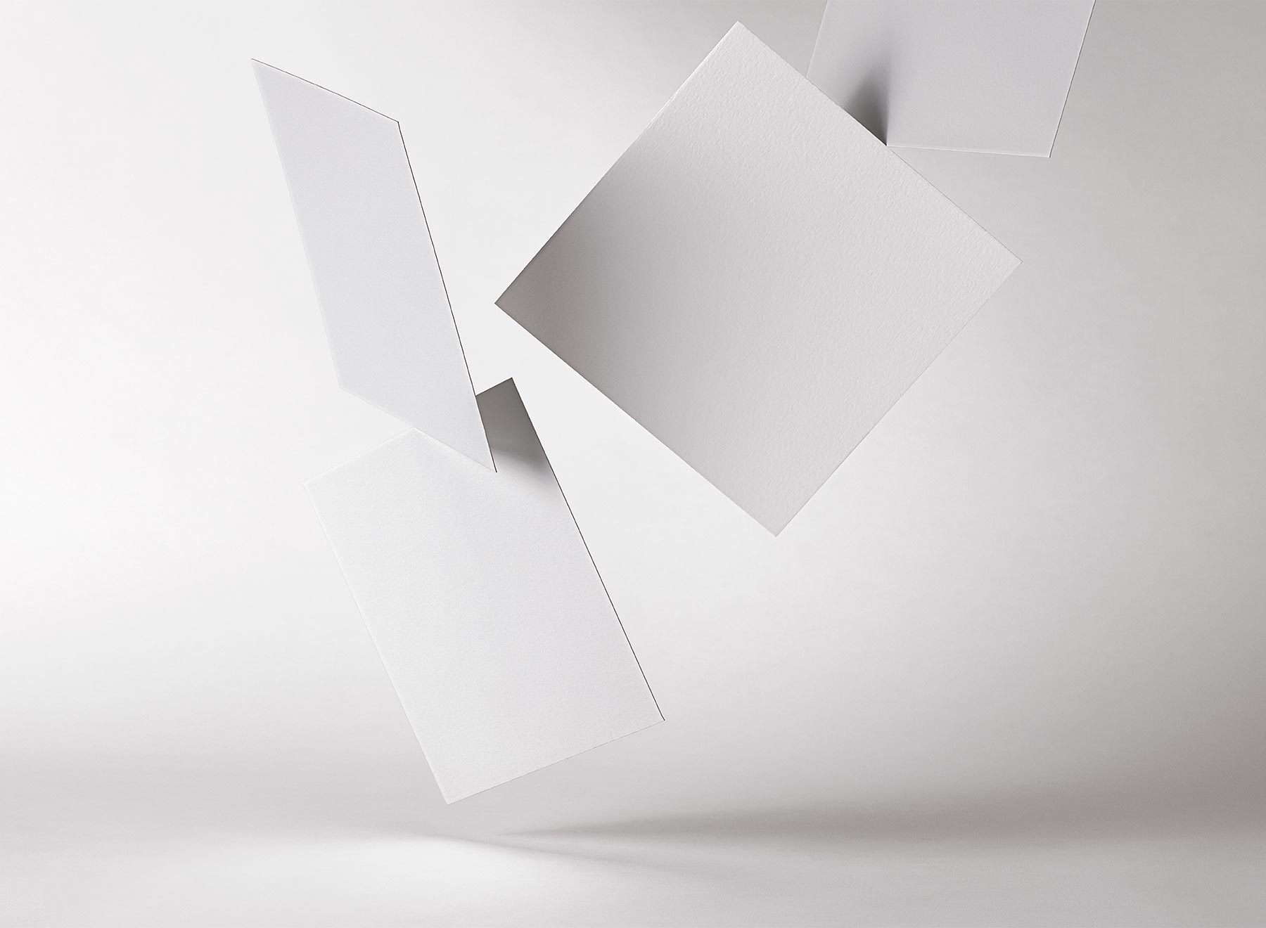 Square Invitation Card Mockup (Floating Minimalist Scene)