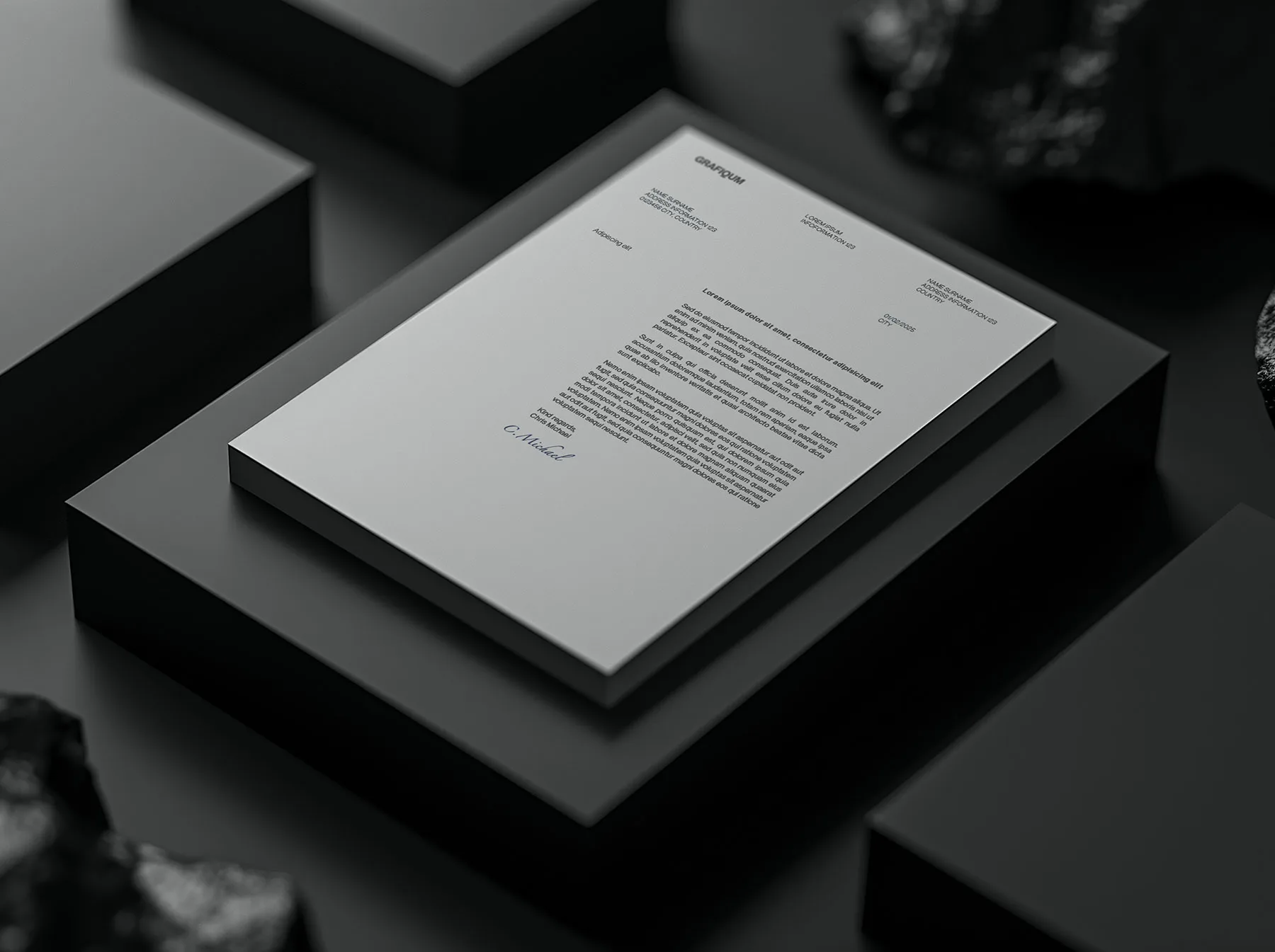 Stack of Letterhead Mockup
