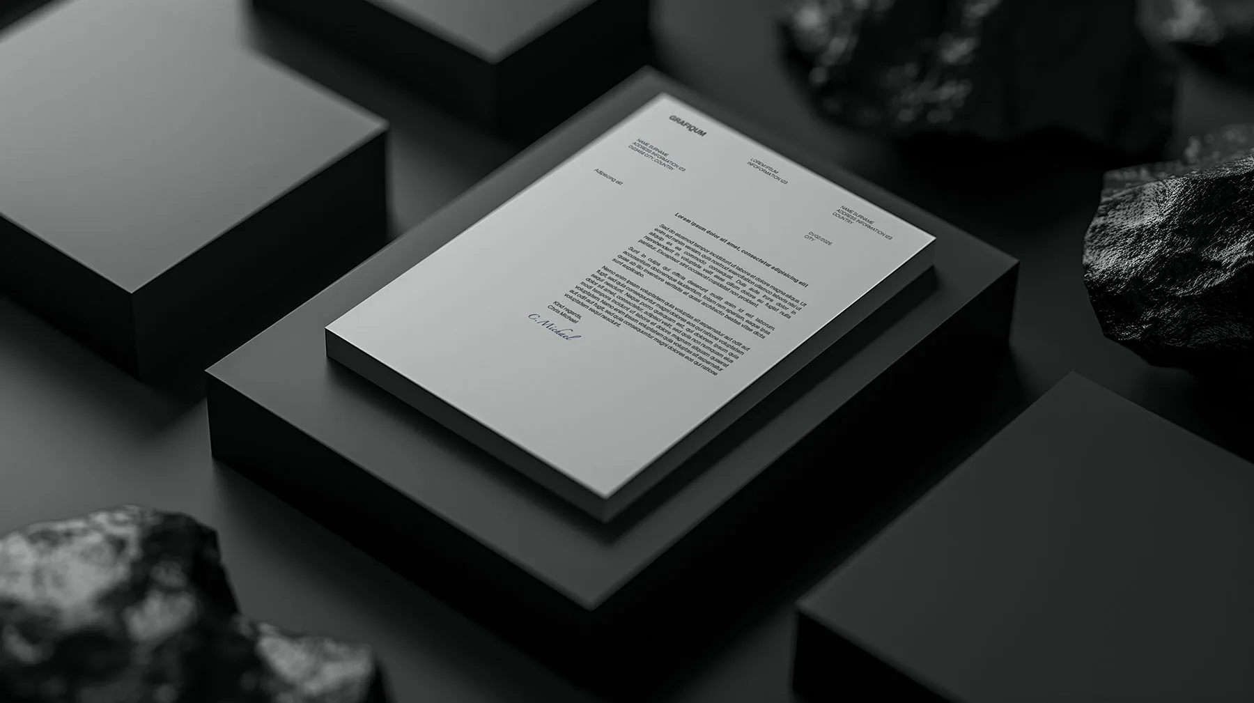 Stack of Letterhead Mockup