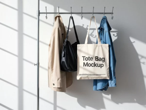 Tote Bag Mockup (Hanging on Hanger)