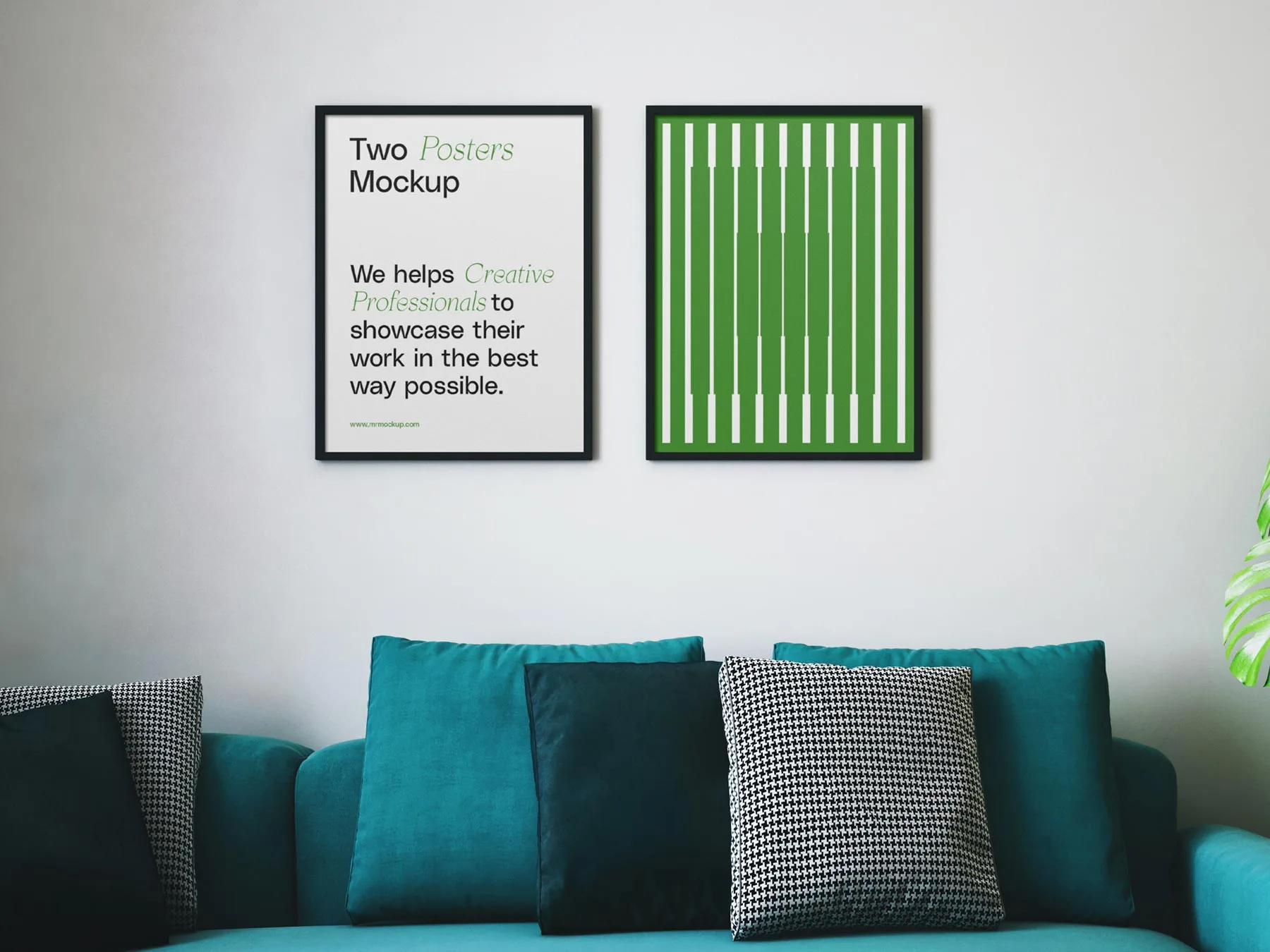 Two Posters in Living Room Mockup