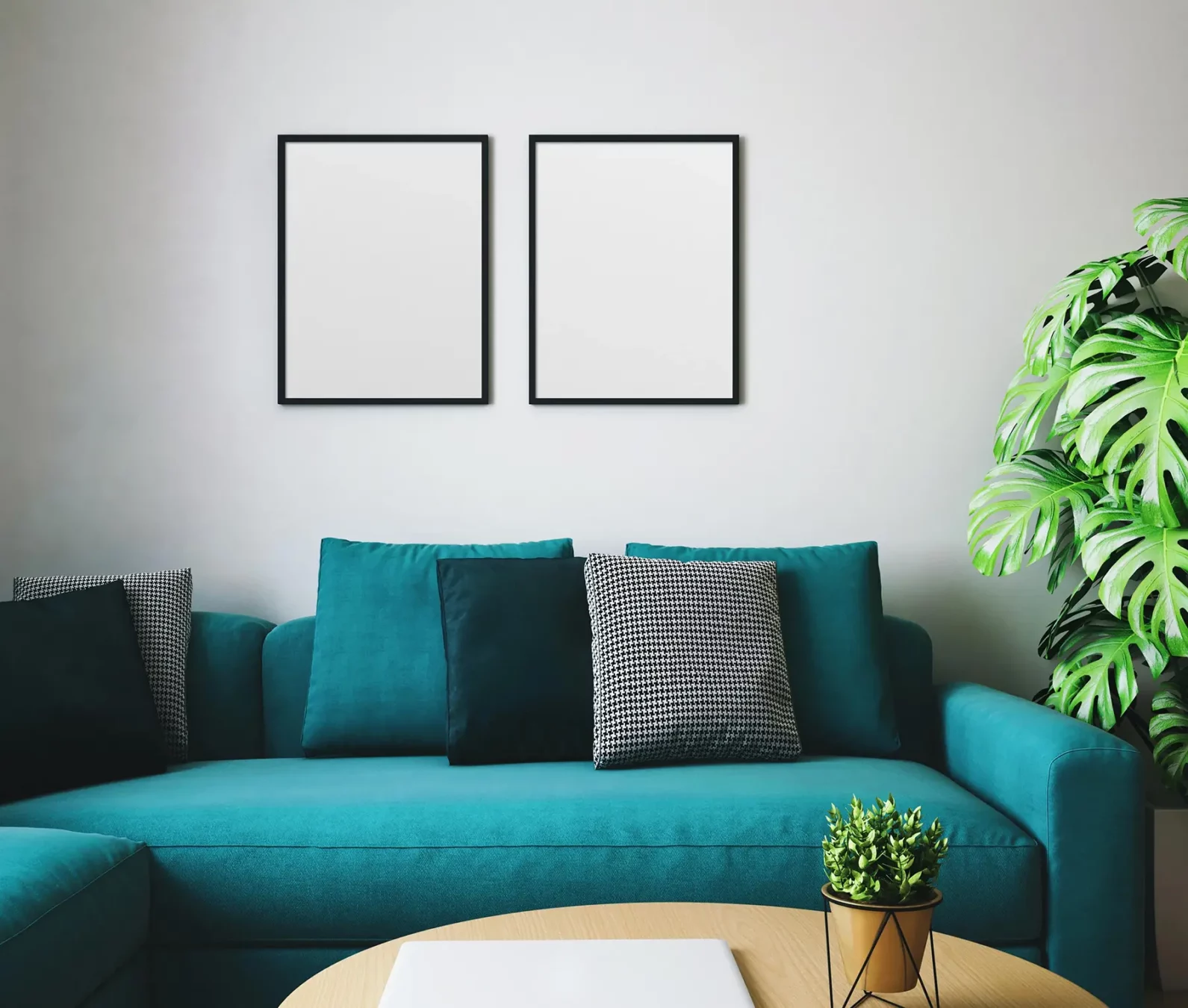 Two Posters in Living Room Mockup