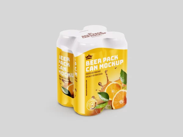 Beer Can Foil 4-Pack Mockup