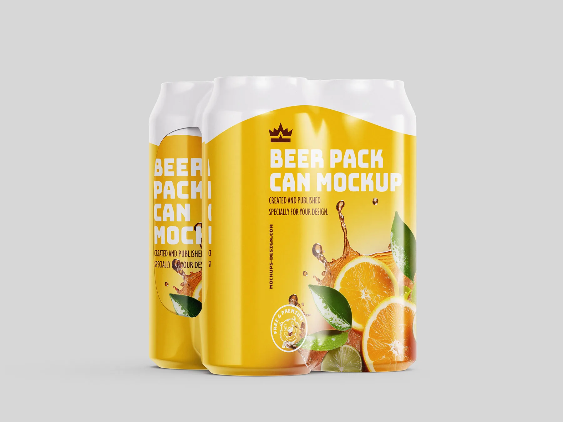 Beer Can Foil 4-Pack Mockup