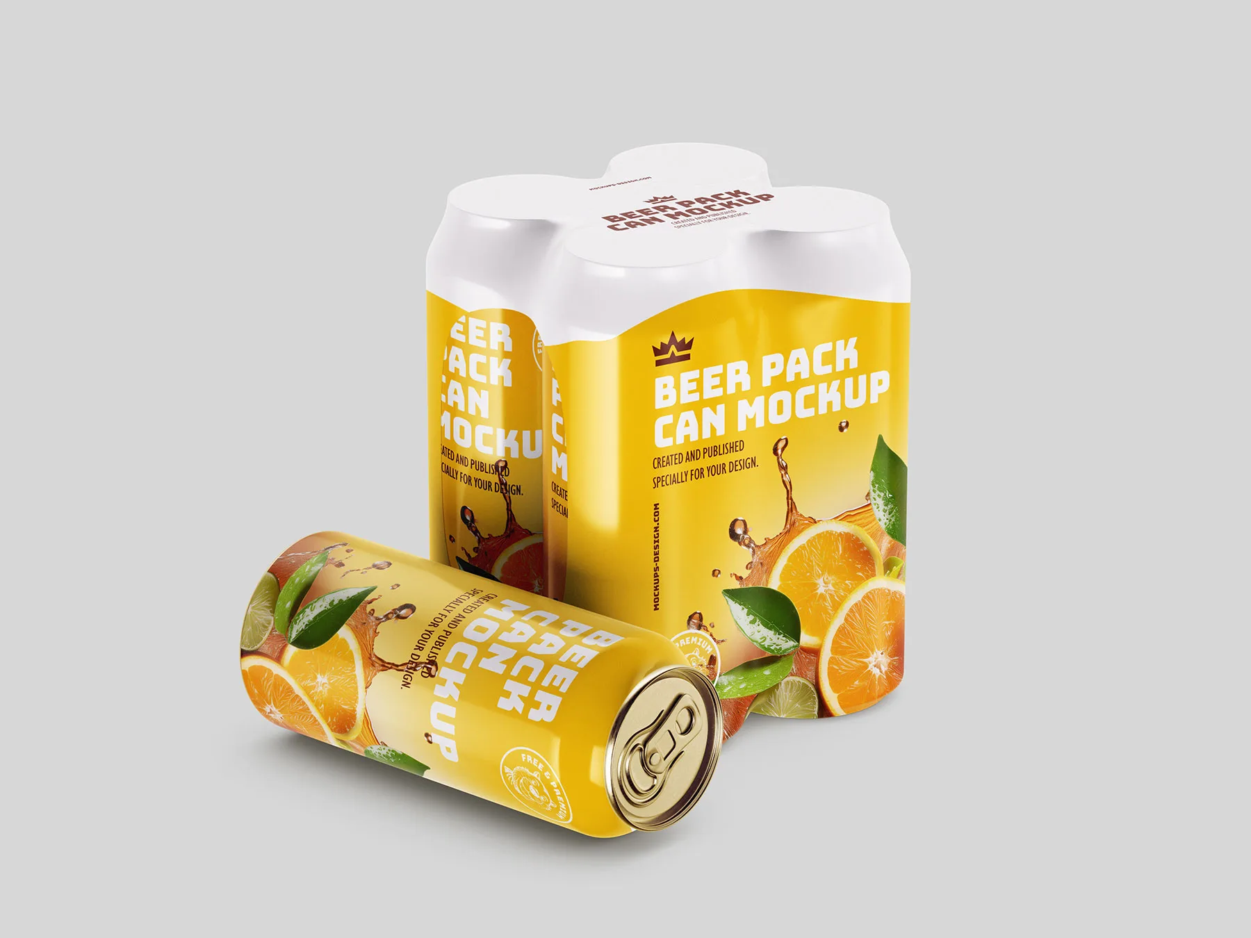 Beer Can Foil 4-Pack Mockup
