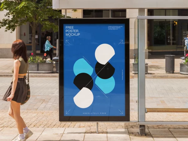 Bus Stop Citylight Mockup