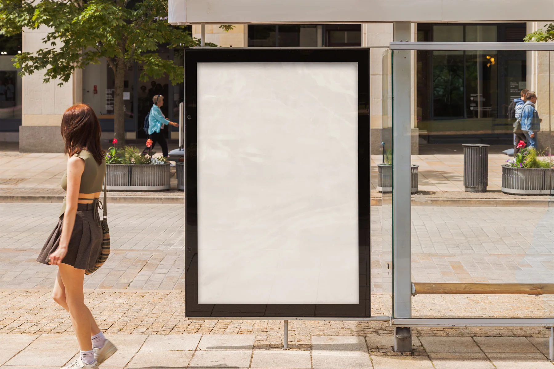 Bus Stop Citylight Mockup