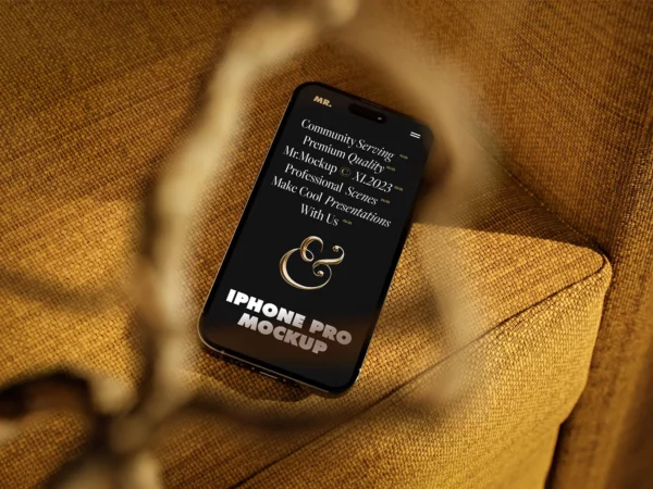 iPhone on Armchair Mockup (App Presentation)