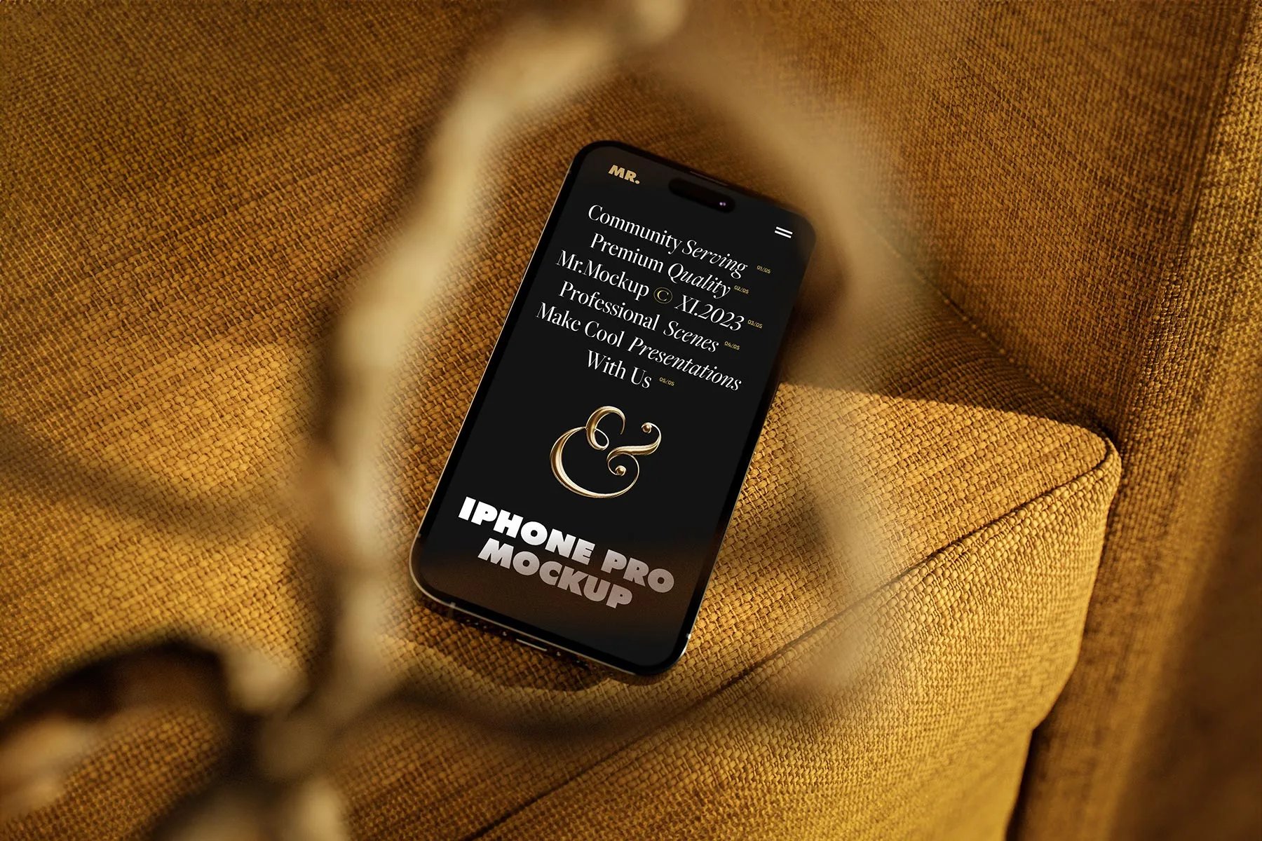 iPhone on Armchair Mockup (App Presentation)