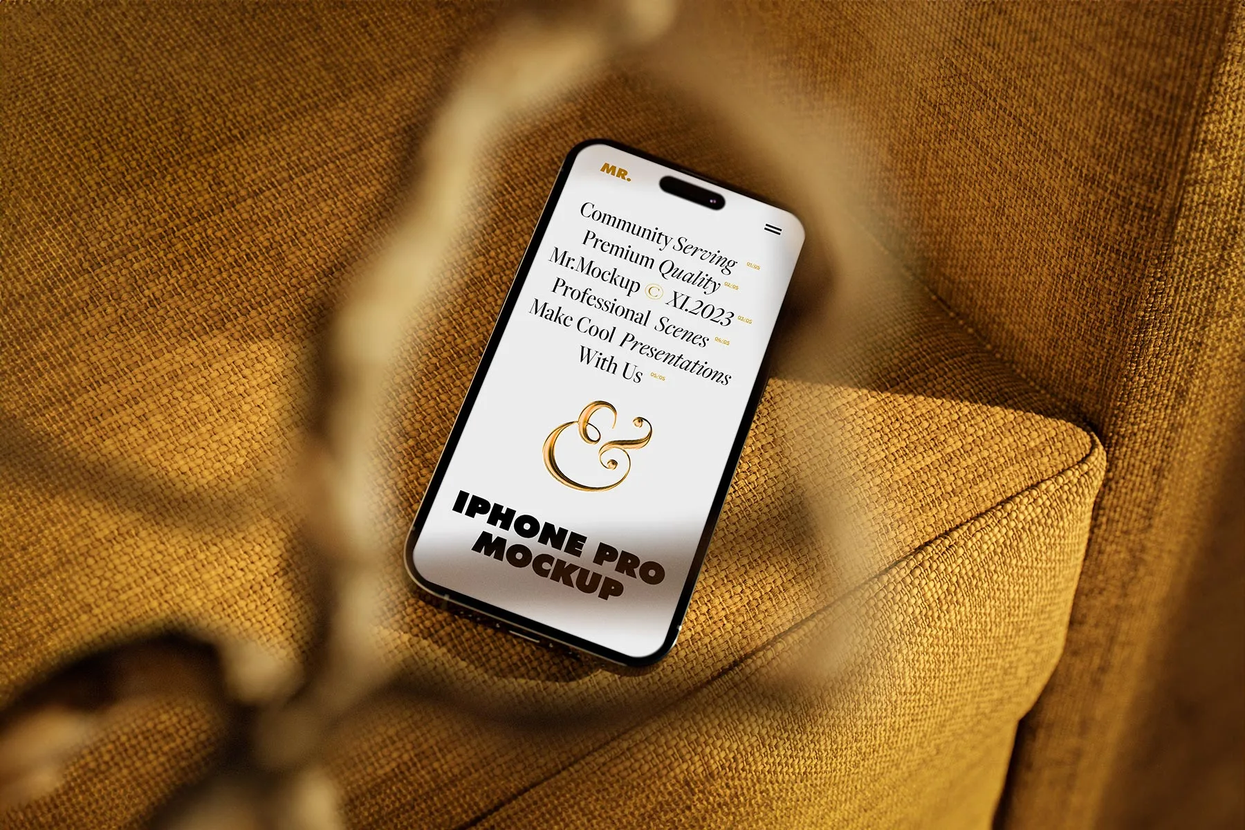 iPhone on Armchair Mockup (App Presentation)