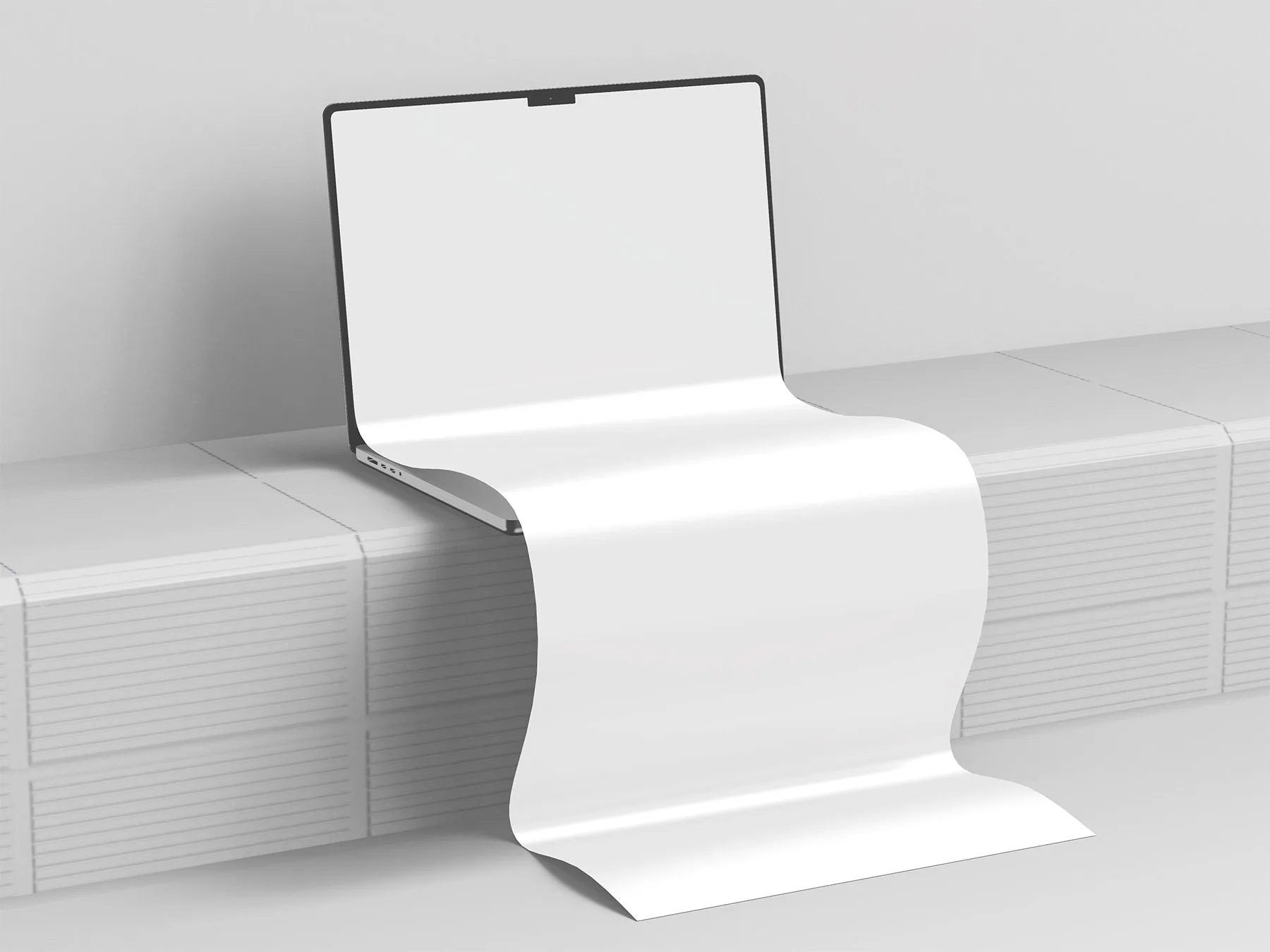 Laptop Landing Page Website Mockup Set (Long Scroll)