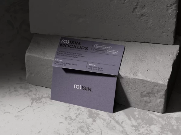 Realistic Business Card Mockup Scene
