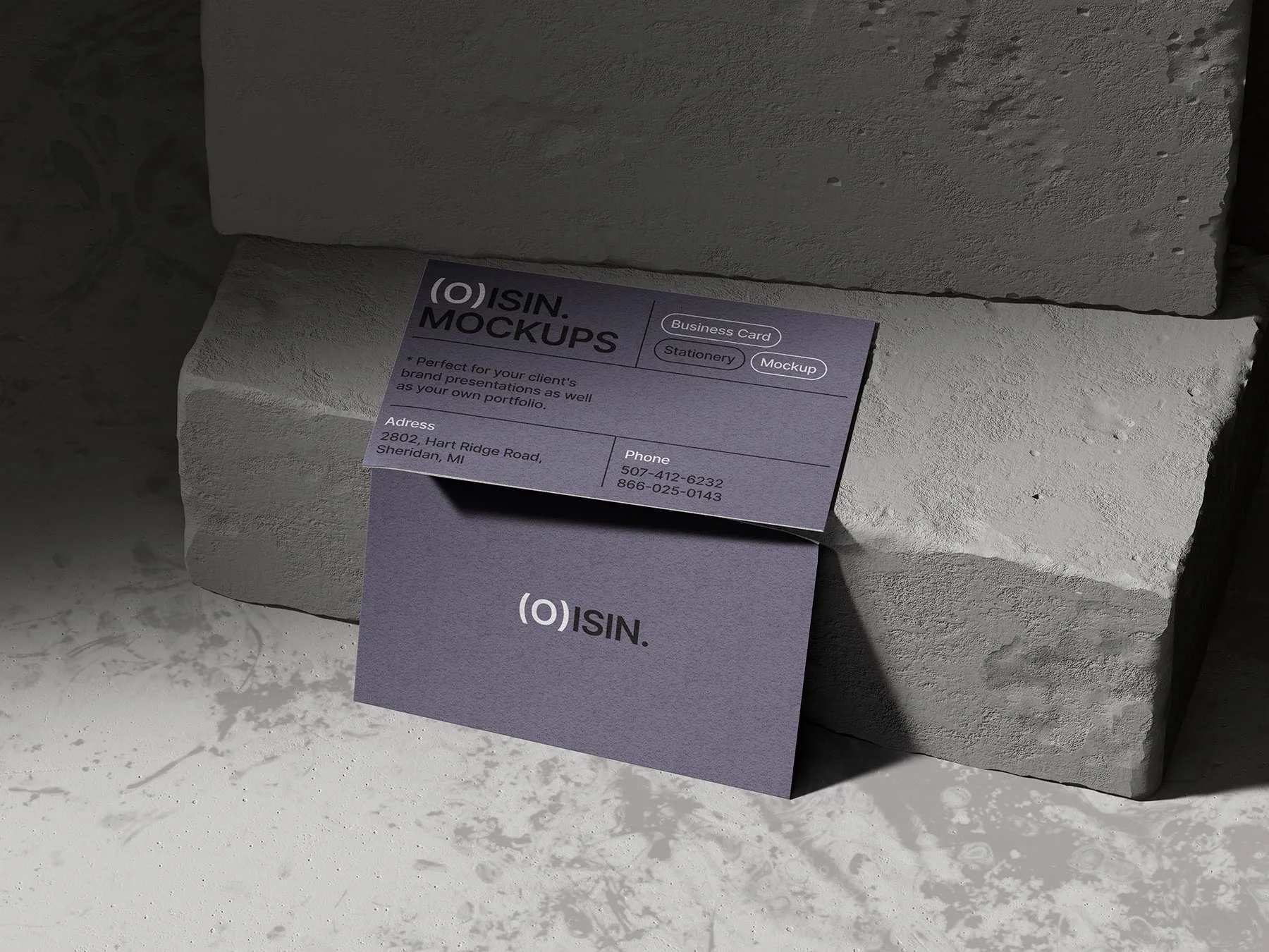 Realistic Business Card Mockup Scene