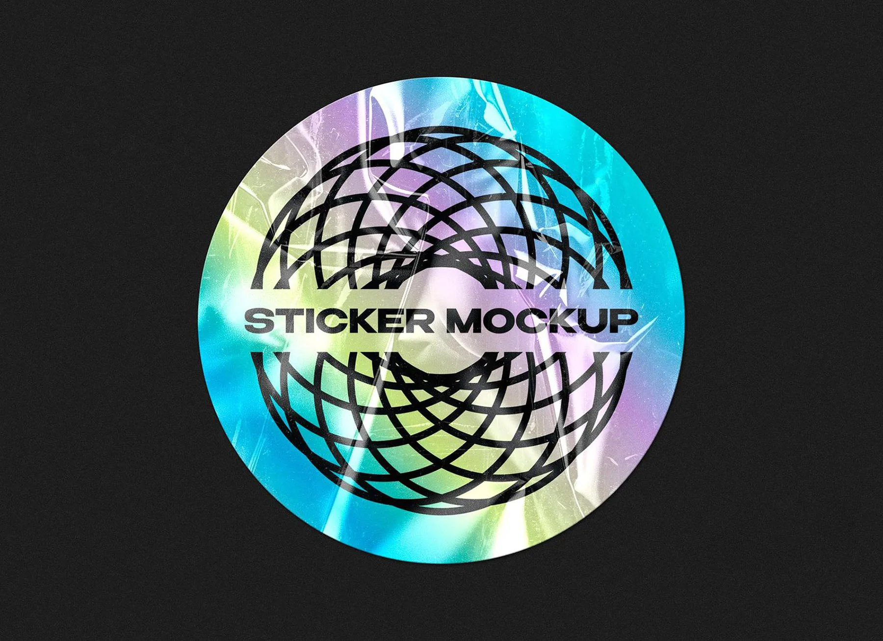 Realistic Vinyl Sticker Mockup