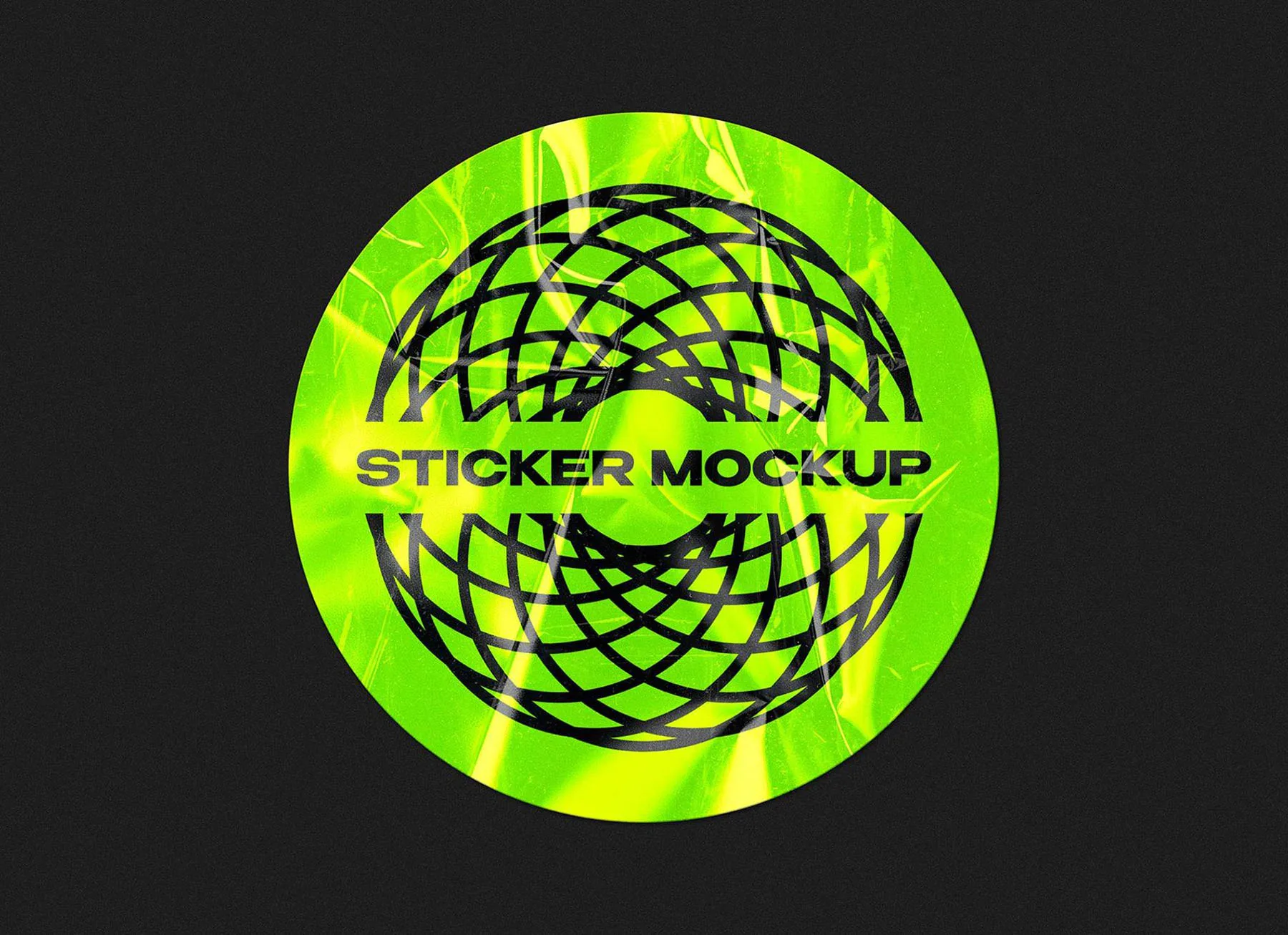 Realistic Vinyl Sticker Mockup