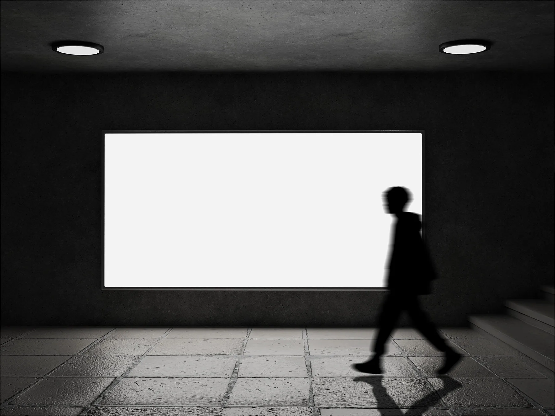 Subway LED Digital Billboard Mockup