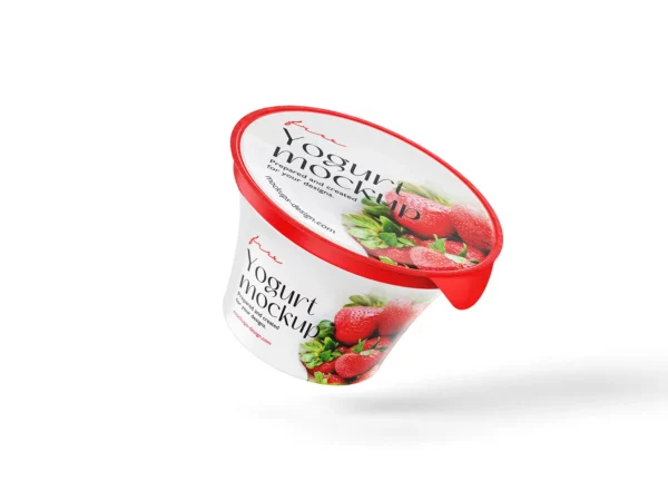 Yogurt Cup Packaging Mockup Set