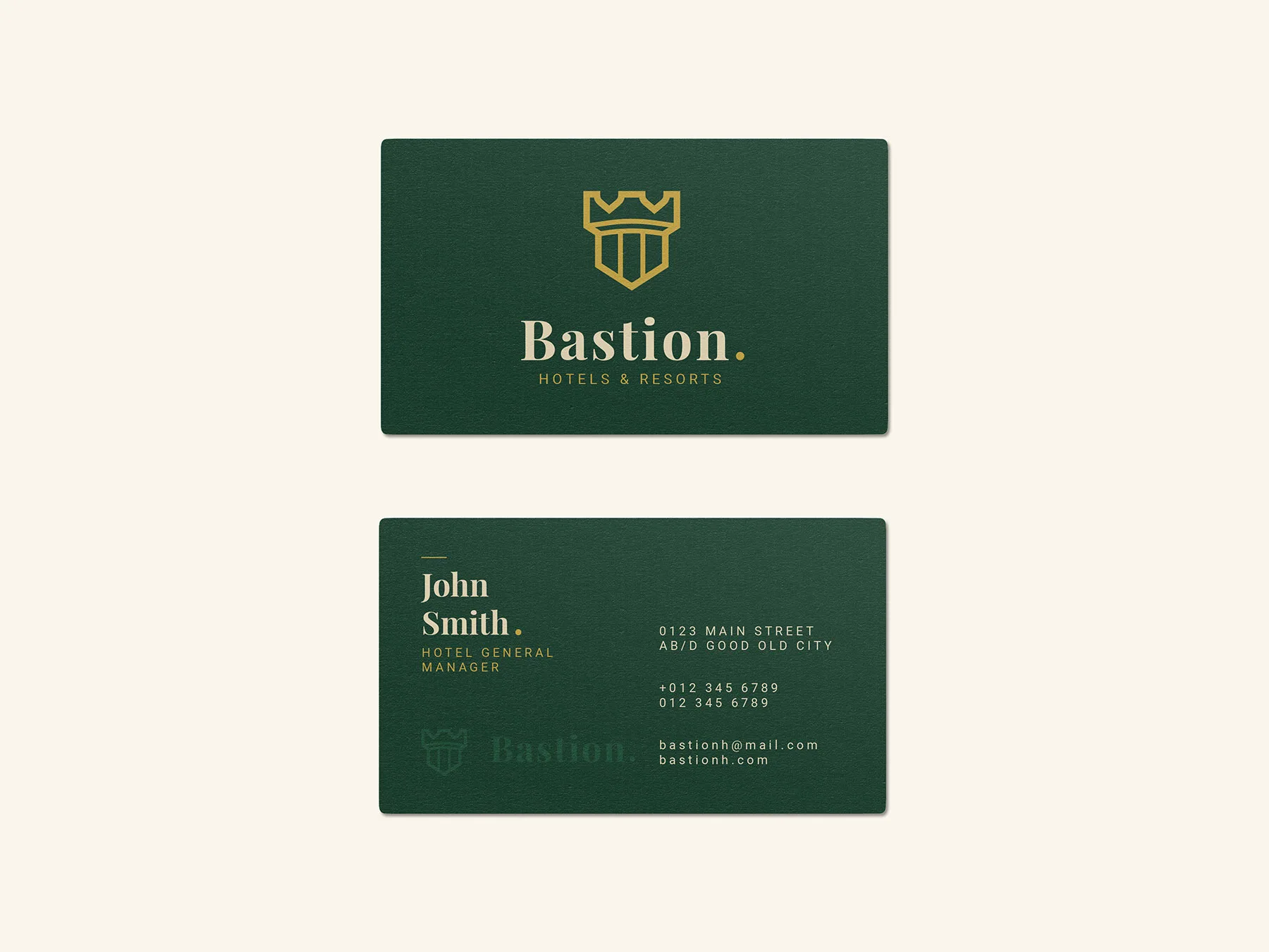 Hotel Branding Mockup Business Cards