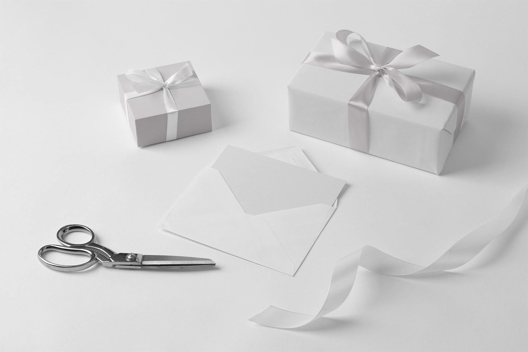 Gift Box & Envelope with Letter Mockup