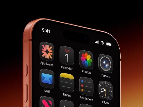 iOS App Icon Mockup on iPhone Screen