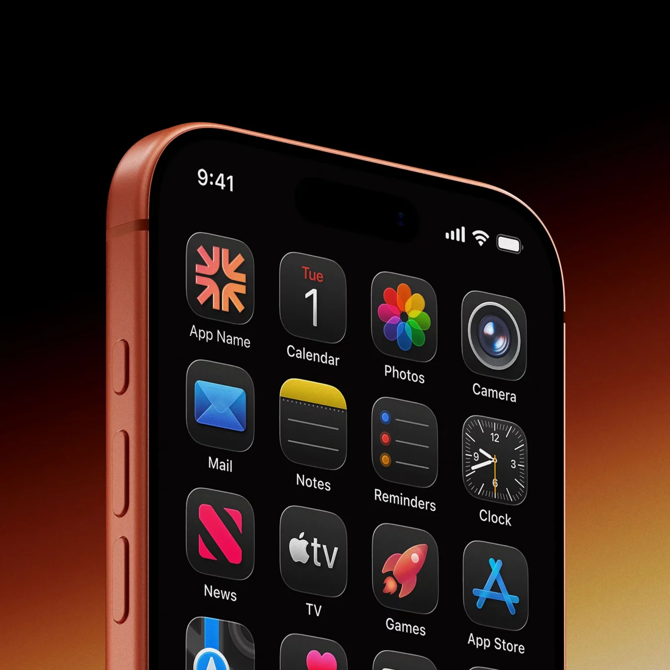 iOS App Icon Mockup on iPhone Screen