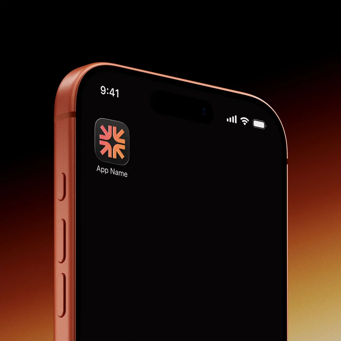 iOS App Icon Mockup on iPhone Screen