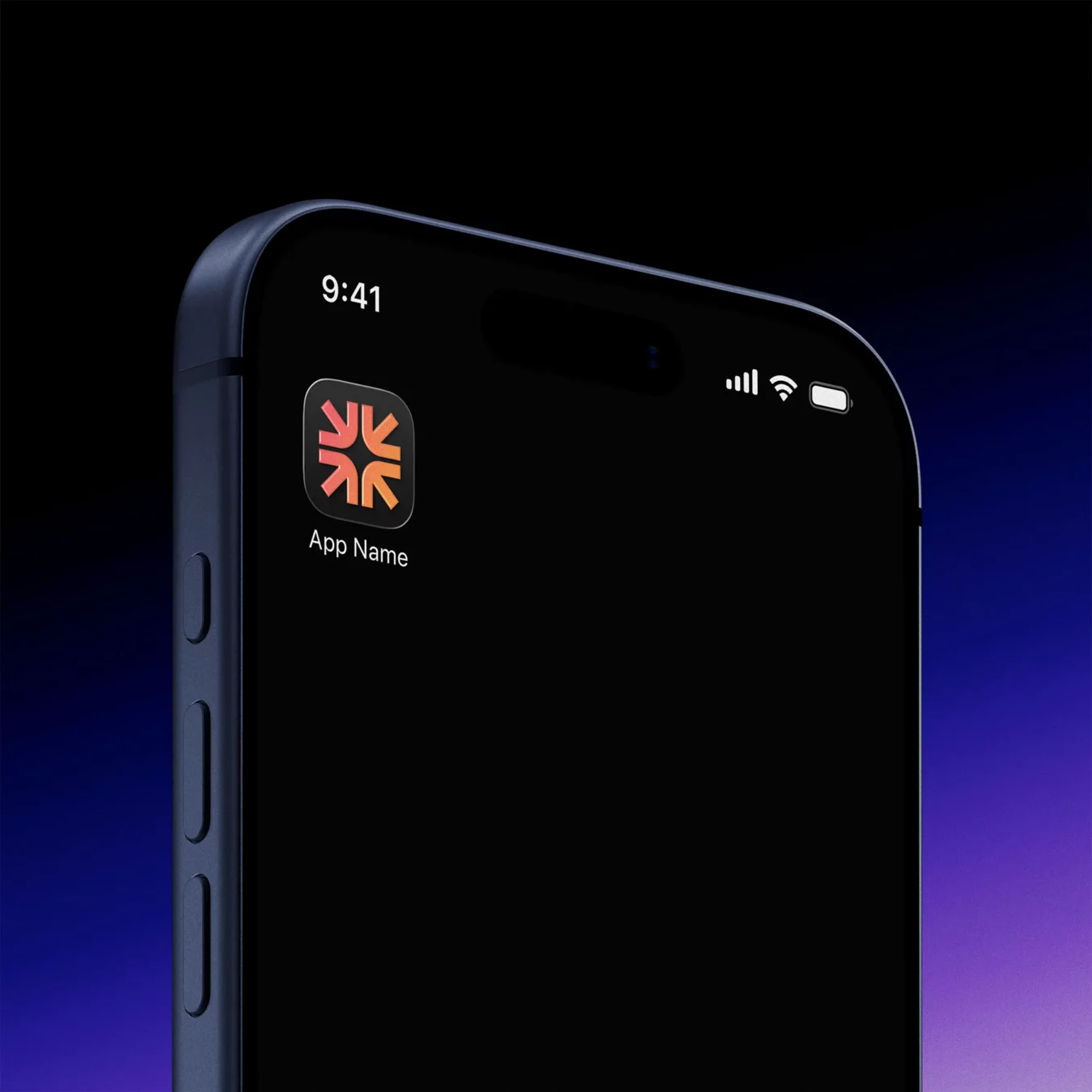iOS App Icon Mockup on iPhone Screen