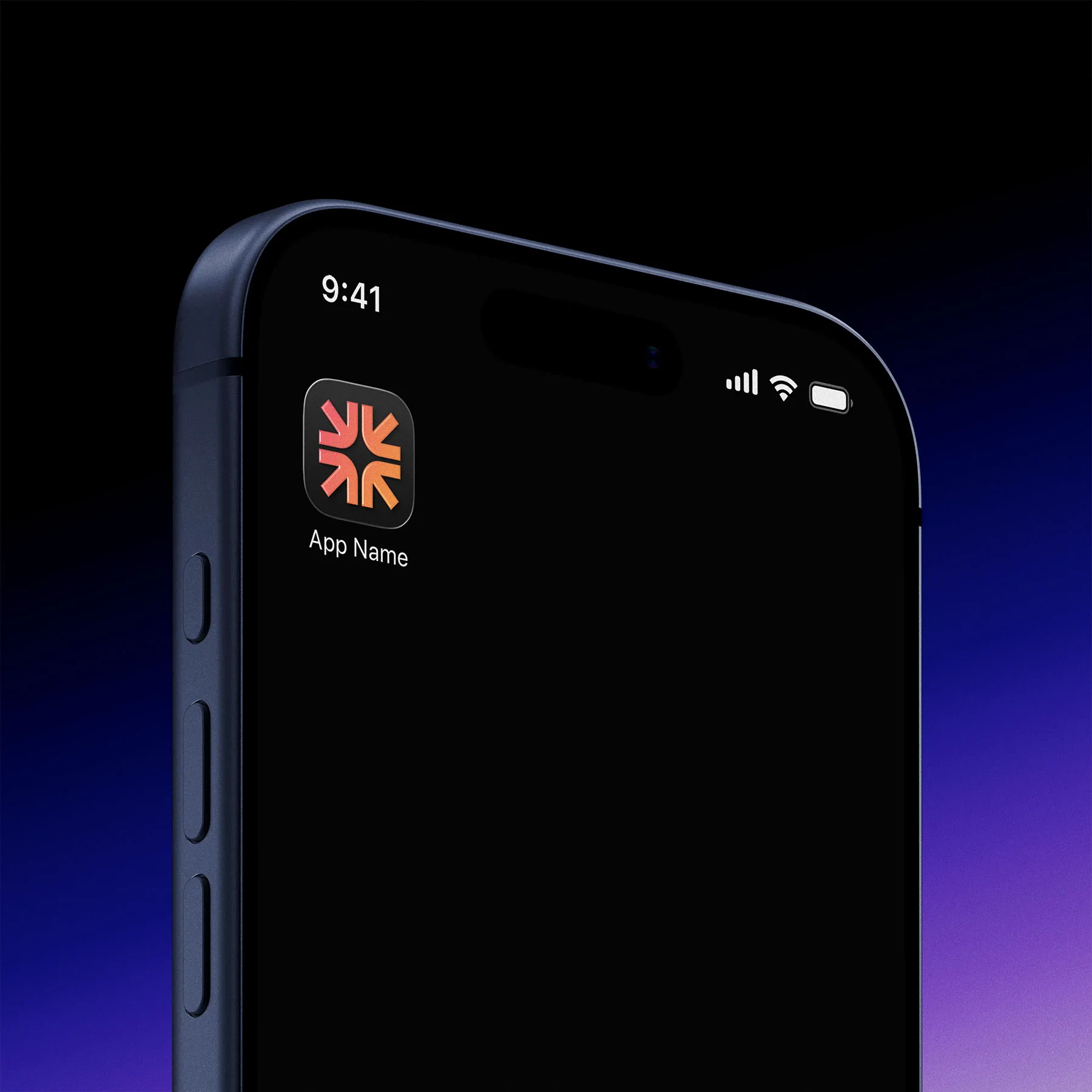 iOS App Icon Mockup on iPhone Screen