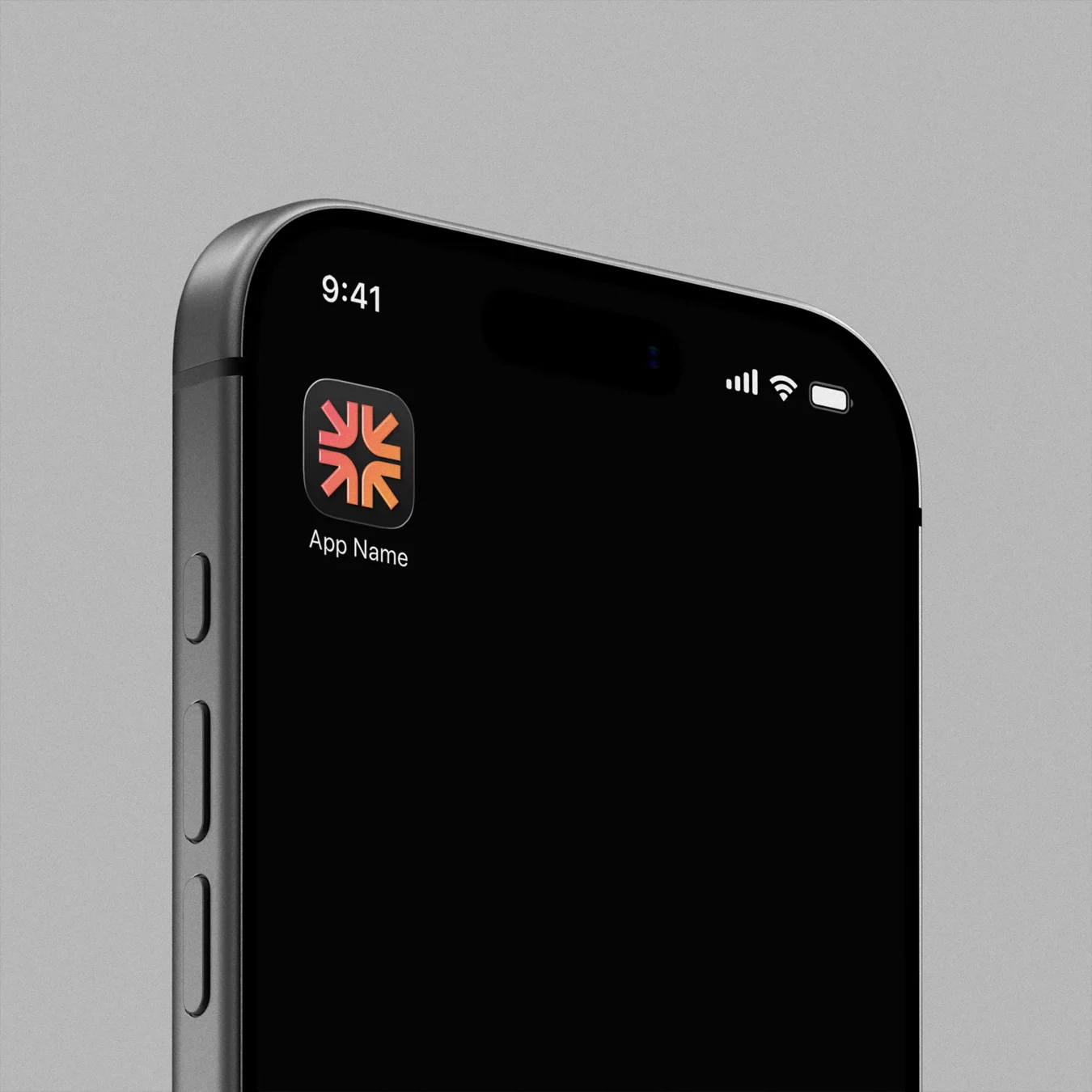 iOS App Icon Mockup on iPhone Screen