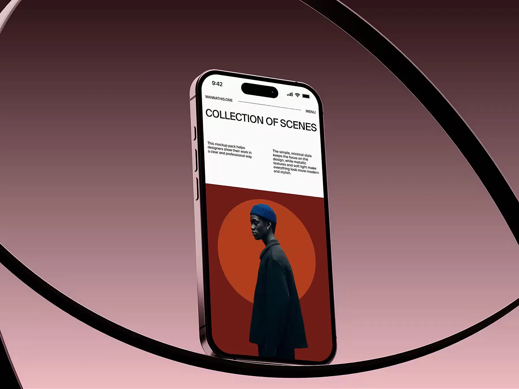 iPhone Mockup Modern Scene (PSD)