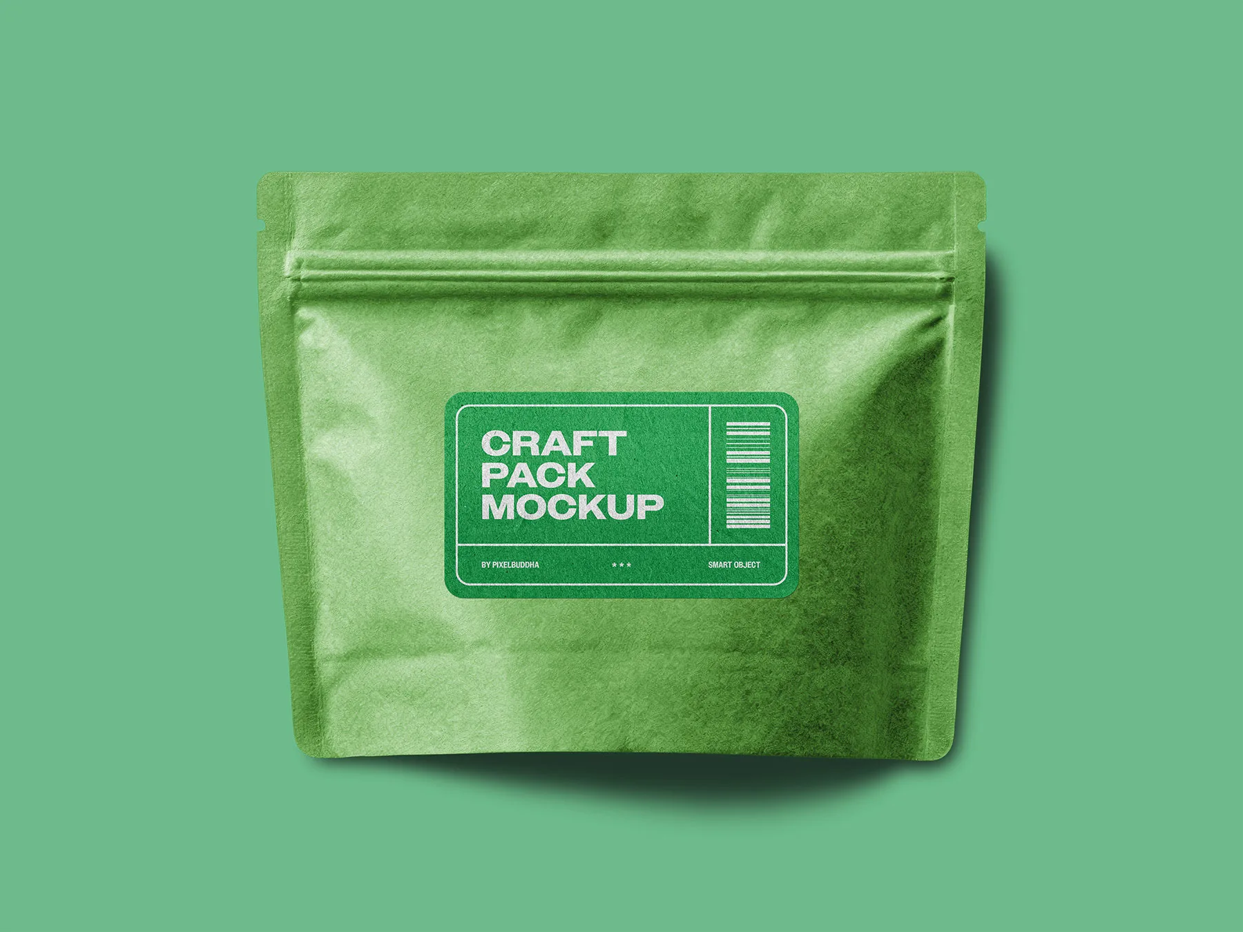 Kraft Paper Pouch Mockup (Zip Packaging Bag)