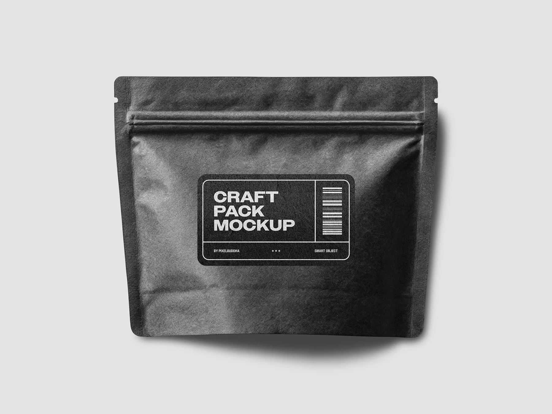 Kraft Paper Pouch Mockup (Zip Packaging Bag)