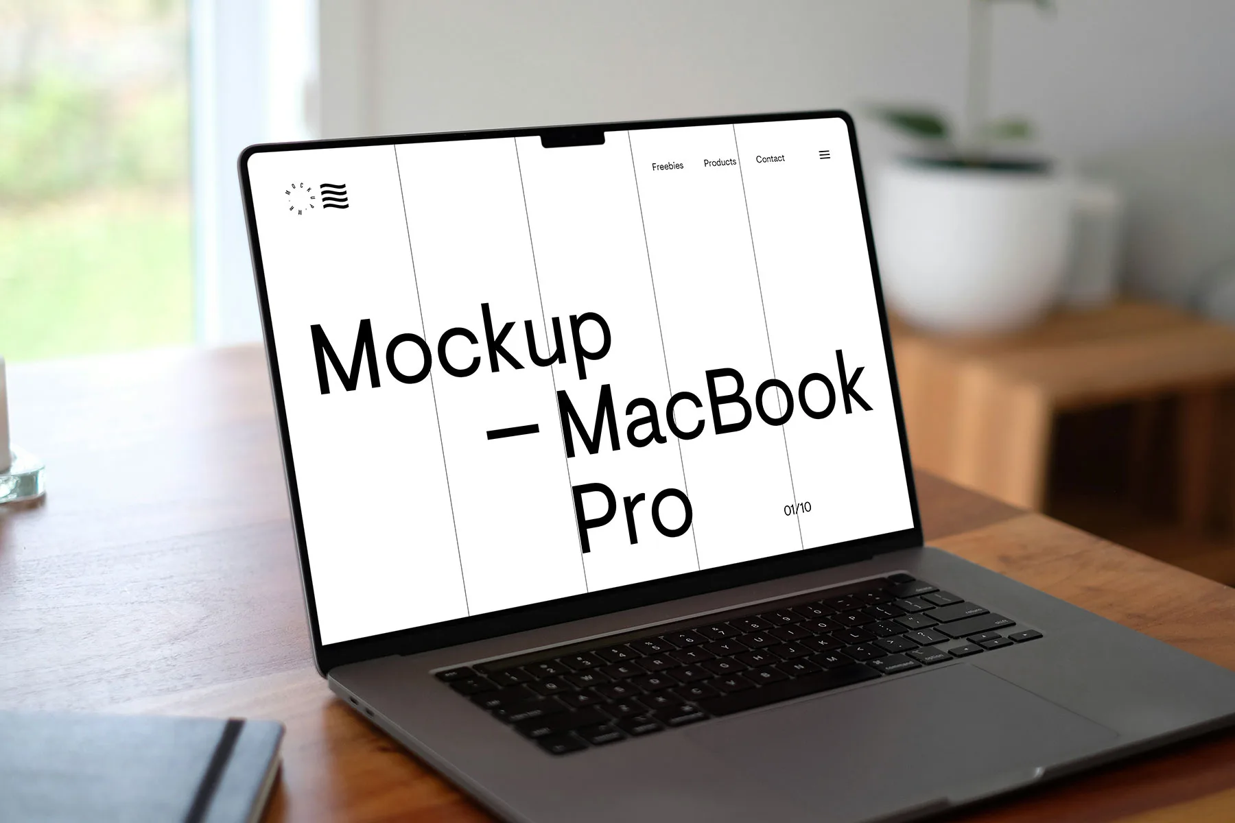 MacBook Pro Website Mockup (Laptop on Desk)