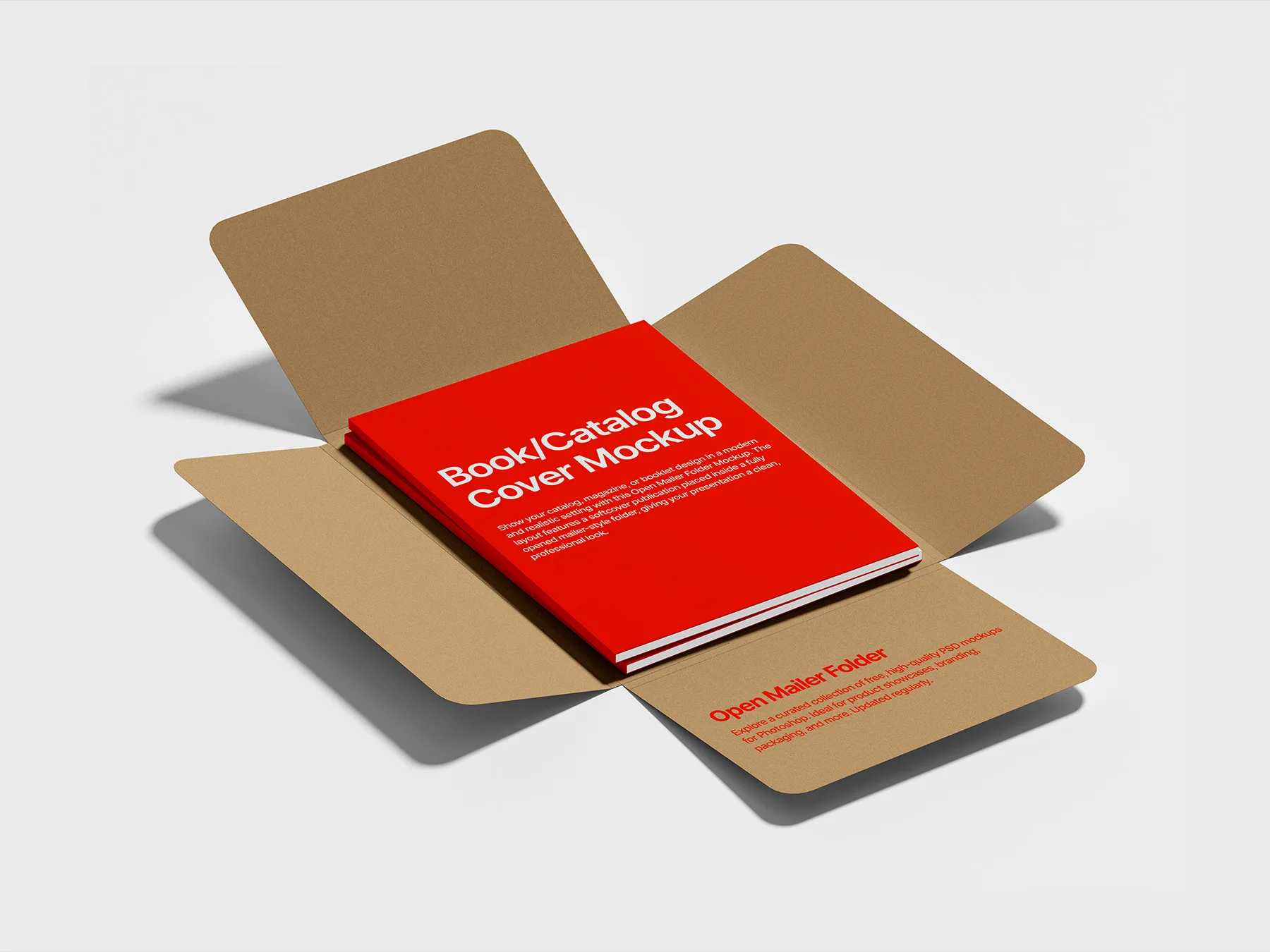 Open Mailer Folder with Catalog Mockup