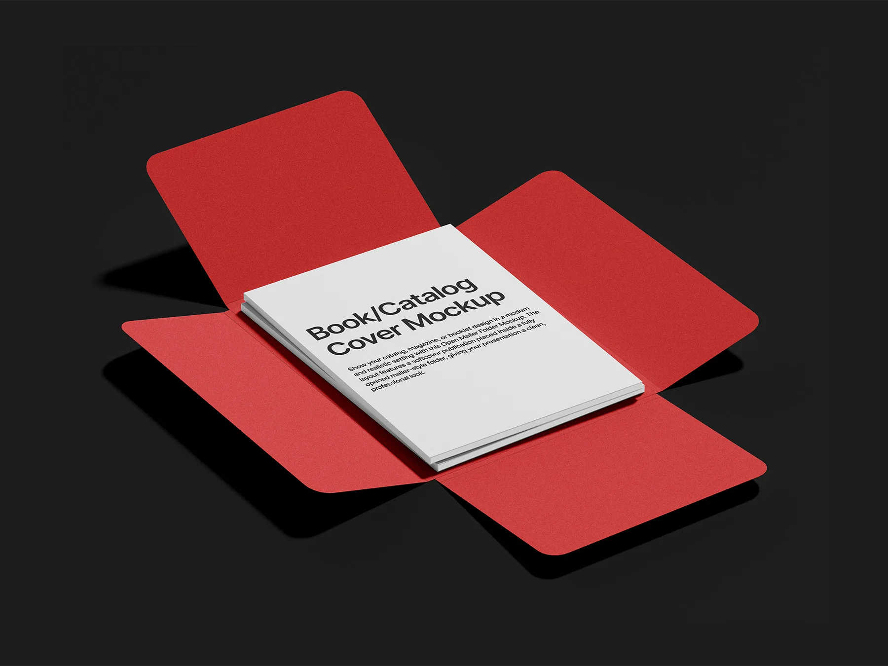 Open Mailer Folder with Catalog Mockup