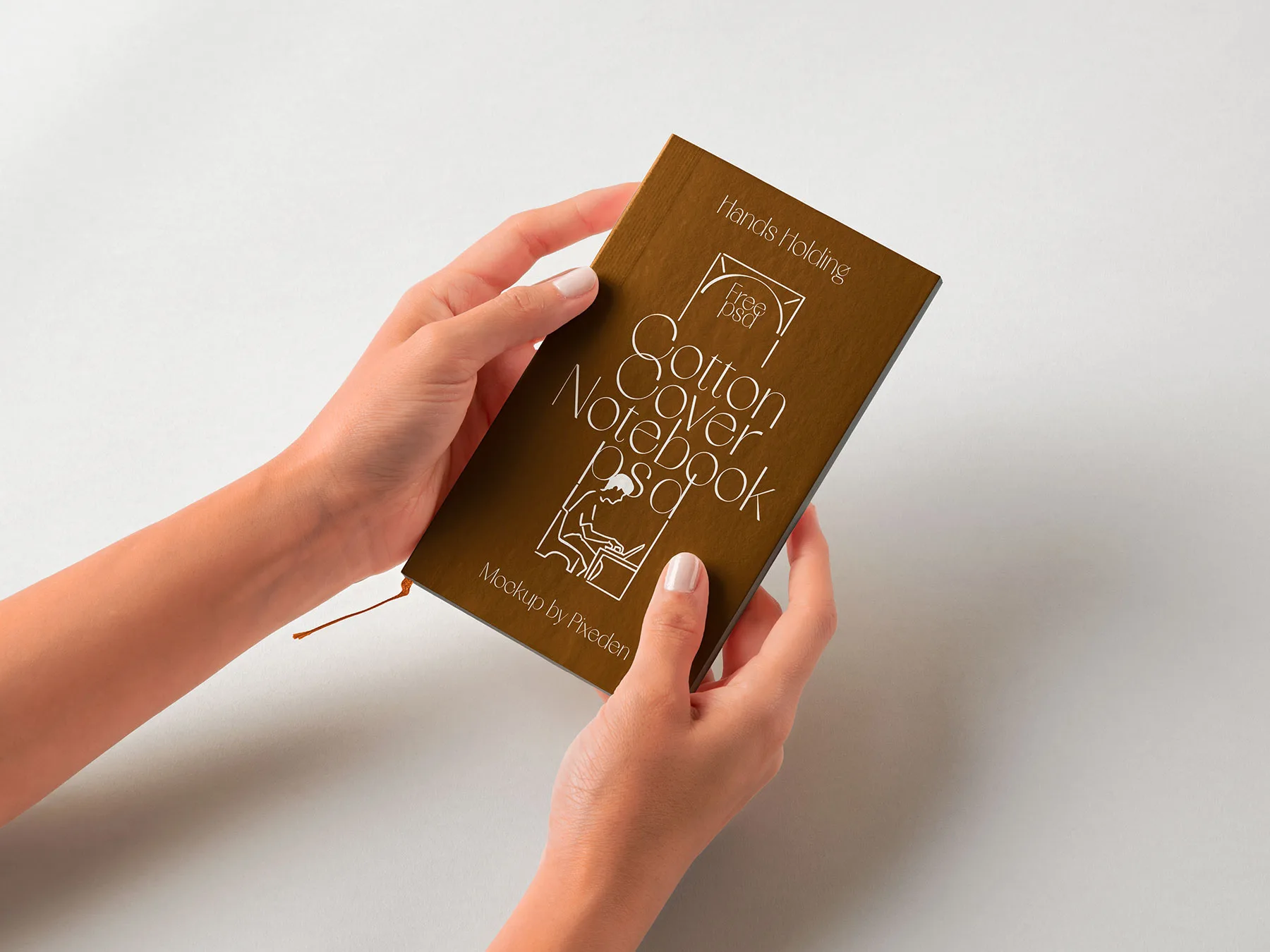 Pocket-Size Notebook Mockup in Hands