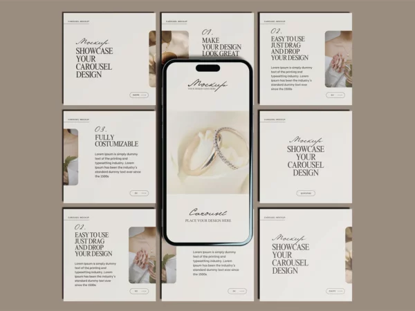 Square Carousel Layout Mockup
