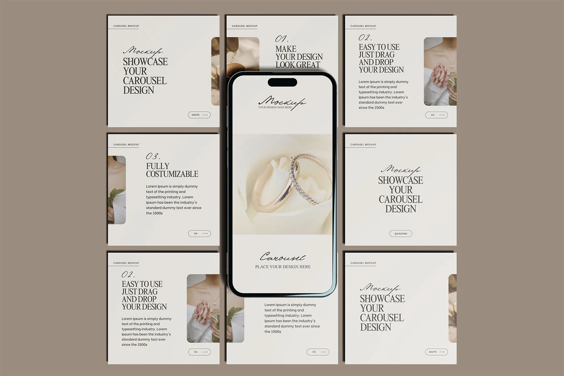 Square Carousel Layout Mockup