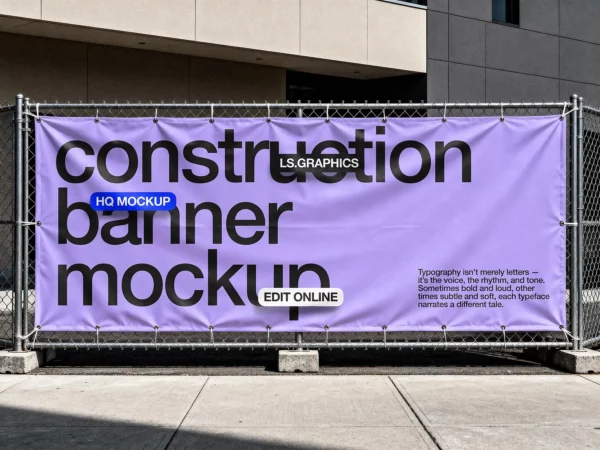 Street Construction Banner Mockup