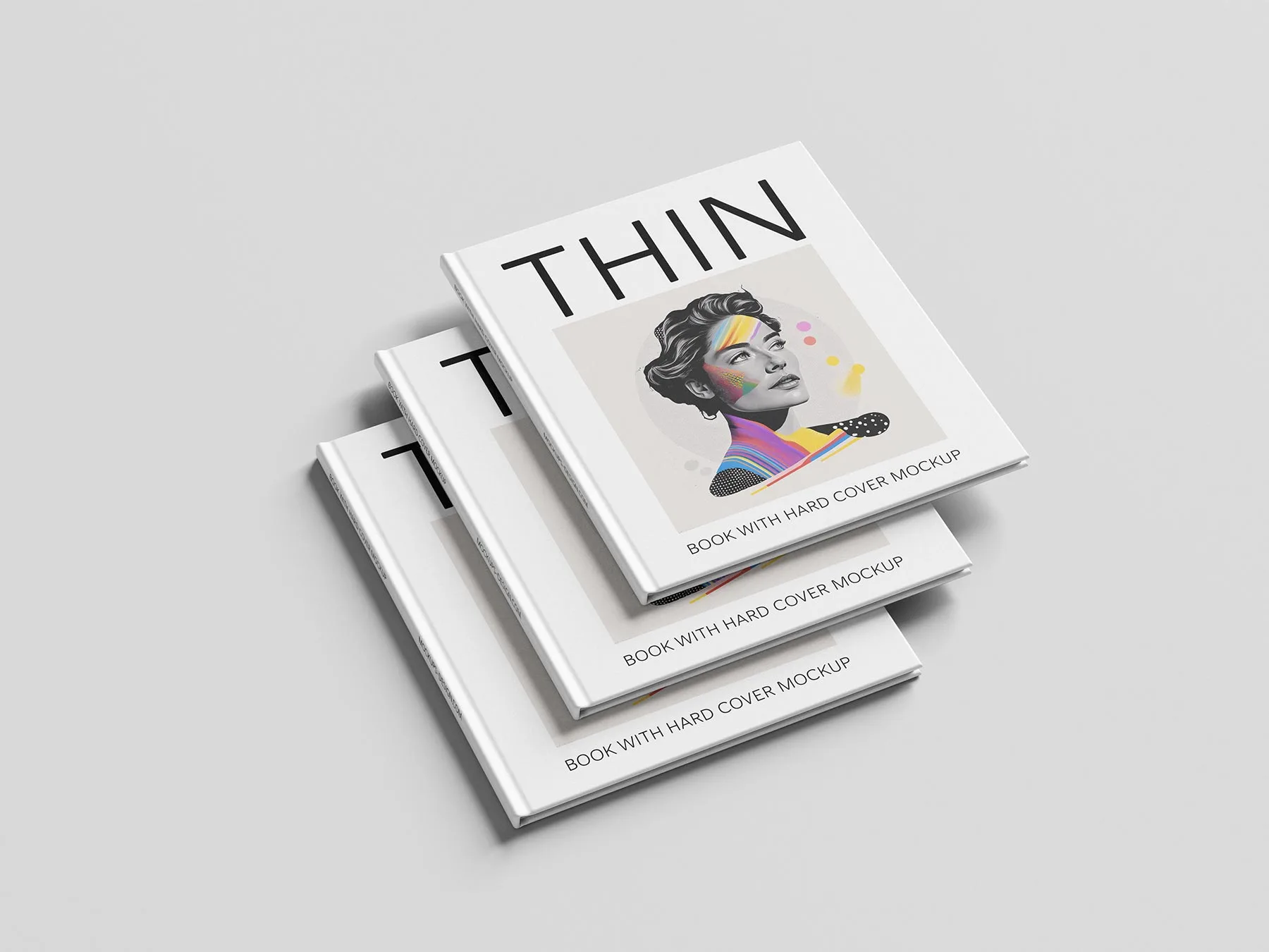 Thin Hardcover Book Mockup Set