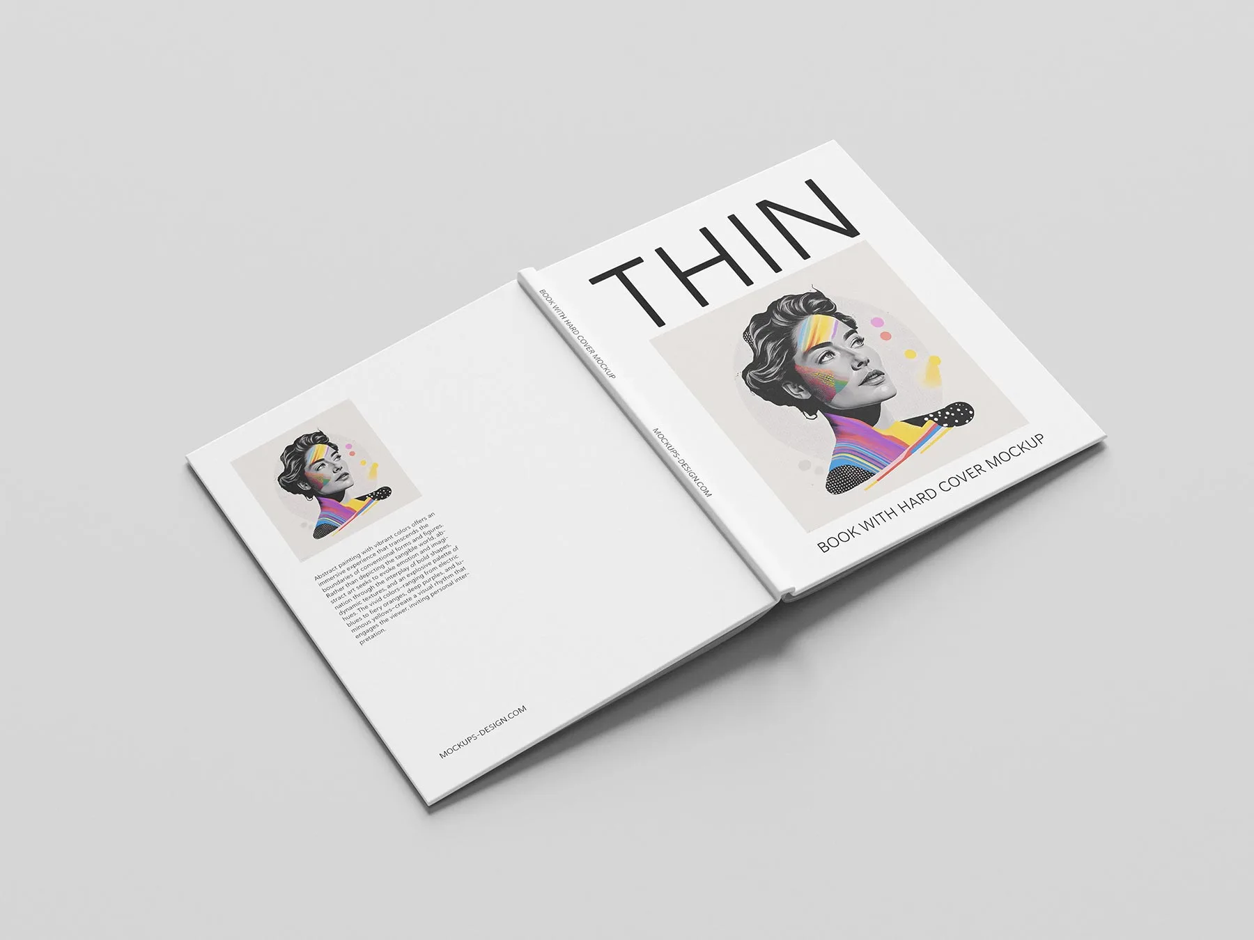 Thin Hardcover Book Mockup Set