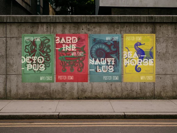 Urban Poster Mockup (Concrete Wall)